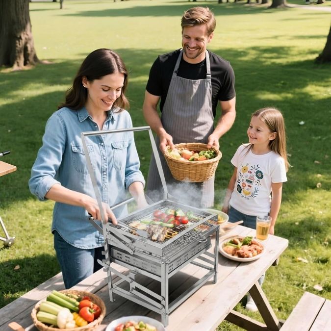 Tolygus kepimas su besisukančia grotele