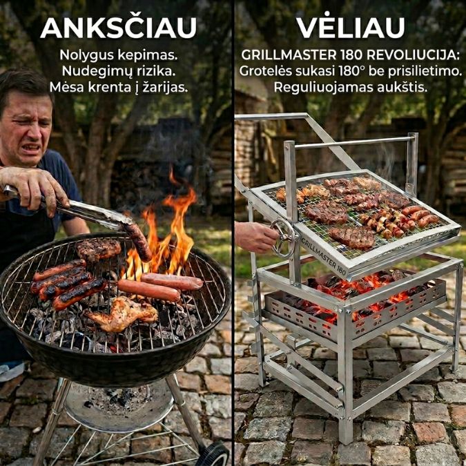 Vakarinis kepimas su GrillMaster 180° Pro