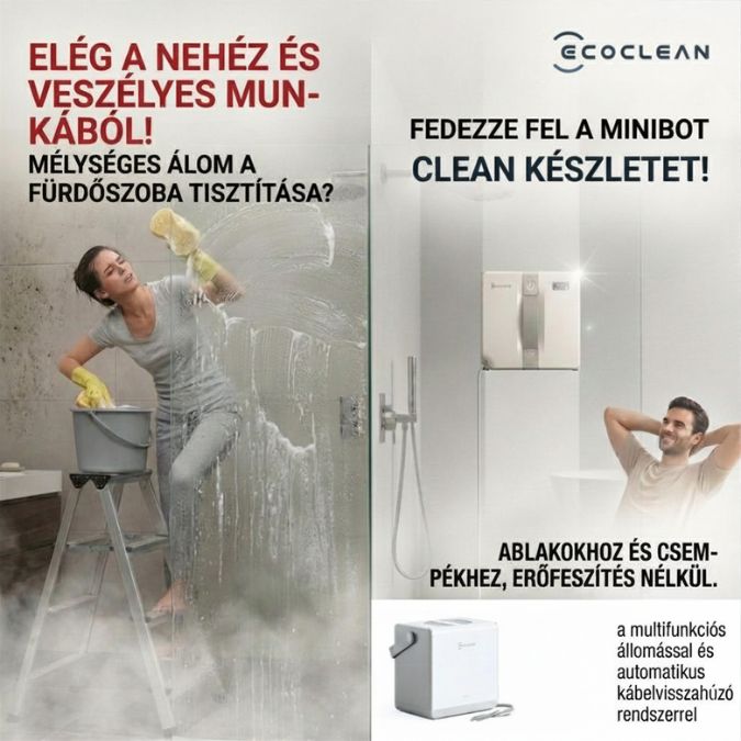 MINIBOT CLEAN működés közben nagy ablakon