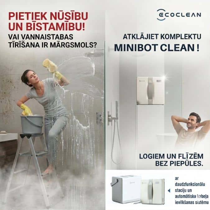 MINIBOT CLEAN darbībā uz liela loga