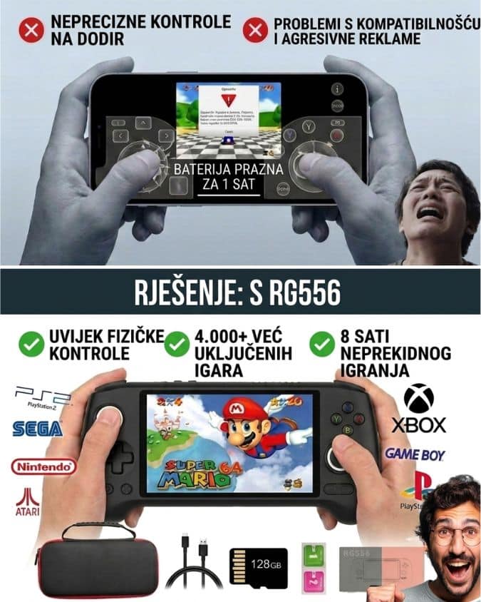 RG556 detalji kontrola i AMOLED zaslona