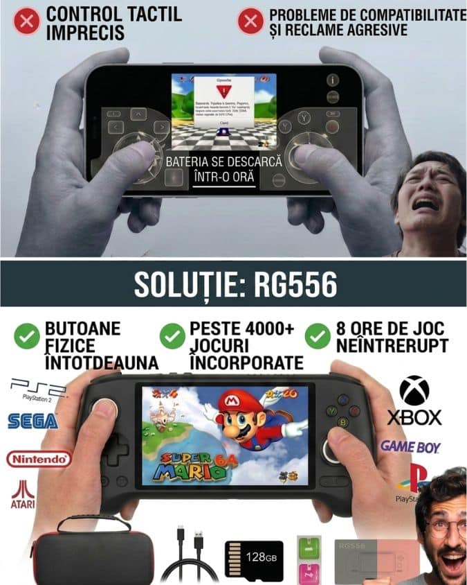RG556 detalii control și ecran AMOLED
